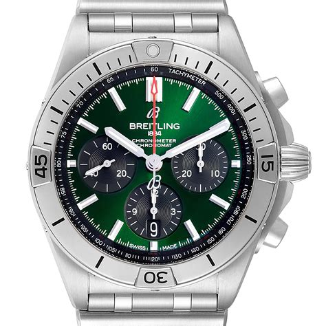 mens breitling replica green dial watches|how to check breitling watch authenticity.